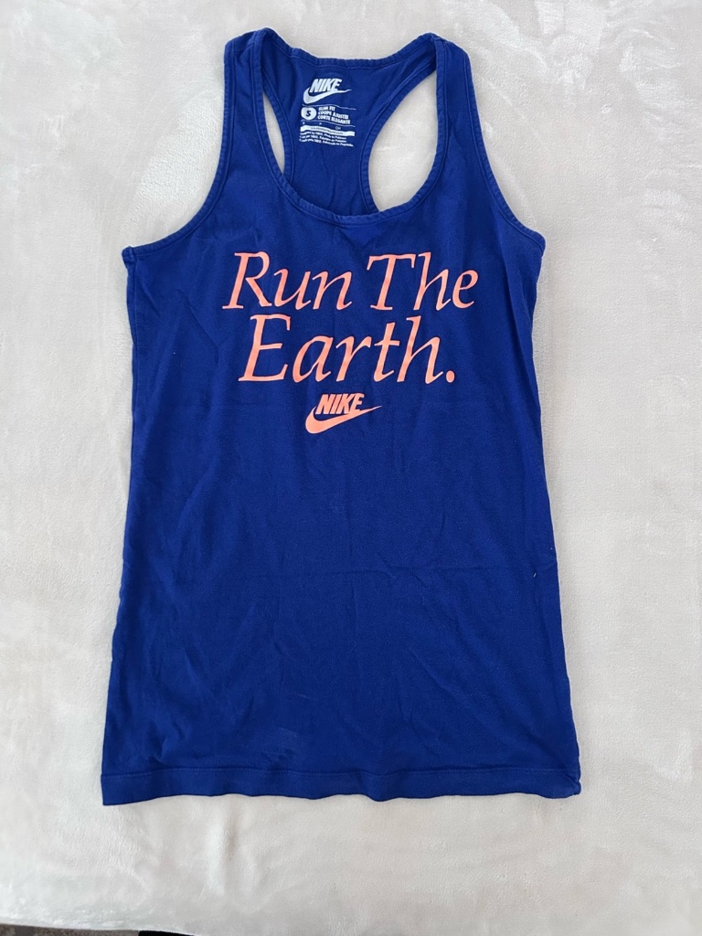 Nike Women’s Royal Blue Racerback Tank with Coral Graphic